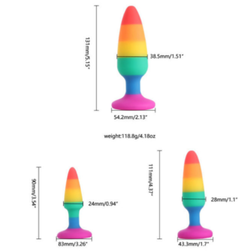 MBN0090 Rainbow Butt Plugs set of 3b